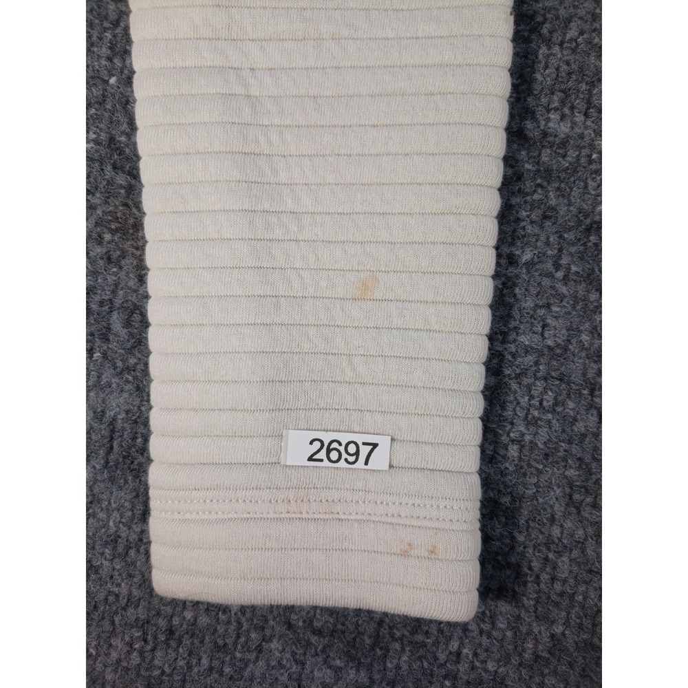 The North Face Women's Small Full Zip Jacket Gray White Ribbed Knit Stain S - Picture 3 of 8